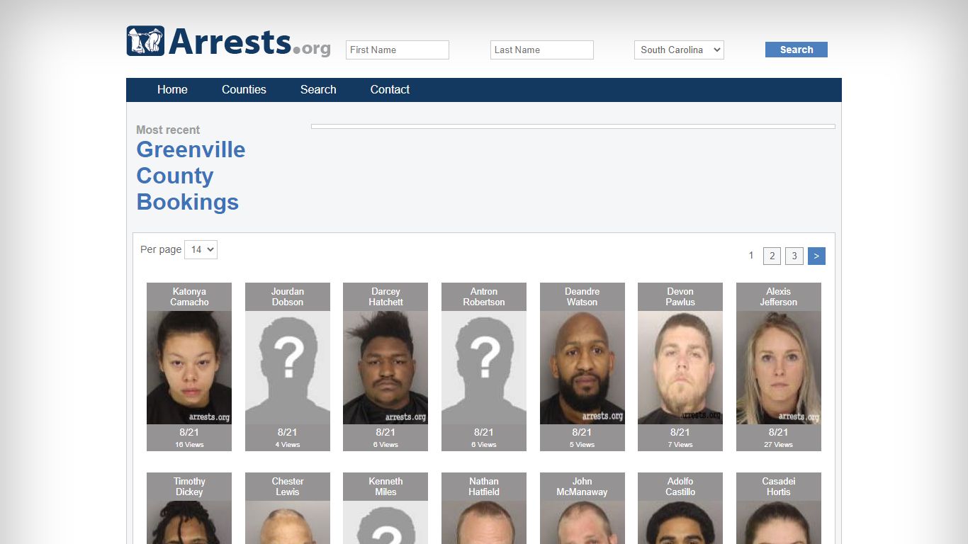 Greenville County Arrests and Inmate Search